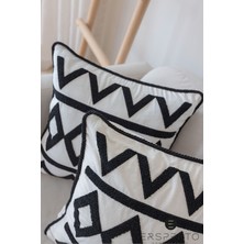 Luxury Serisi Punch Panç Desen Nakışlı Kırlent Kılıfı 1 Adet 43 x 43 cm
