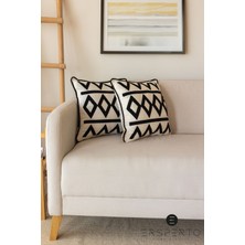 Luxury Serisi Punch Panç Desen Nakışlı Kırlent Kılıfı 1 Adet 43 x 43 cm