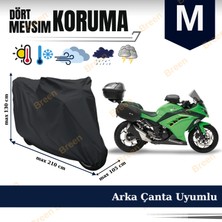 Breen Tüm Modellere Uyumlu Siyah (M) Beden Motosiklet Brandası, Arka Çanta Uyumlu, Güvenli, Su Geçirmez Dayanıklı Kumaş