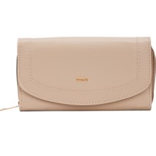 Newish Polo Kadın Bej Suni Deri Kartlık ve Cüzdan NEWPOLO296