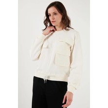 Fashion Friends Cep Detaylı Sweat Ekru