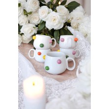Boonlüle Rengarenk Toplar El Yapımı Seramik Mug 200 ml Fincan