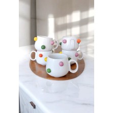 Boonlüle Rengarenk Toplar El Yapımı Seramik Mug 200 ml Fincan