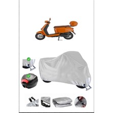 Mondial Virago 50 Için Arka Çanta Ve Kilit Uyumlu Gri Motosiklet Branda, Güvenli