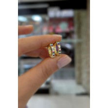 Gümüş Renkli Baget Taşlı 12 mm Küpe HR1512Z3