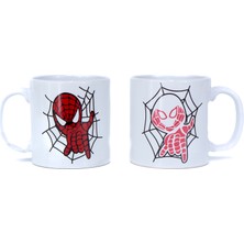 Ottoland Home Seramik Kupa Bardak Ikili 350 ml Spiderman Kuromi Hello Kitty Melodi Temalı Hediyelik