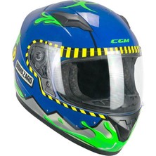 Cgm 265R Lucky Bıo Çocuk Kapalı Motosiklet Kaskı Renkli / Yxl