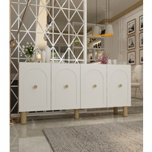 Demonte Home Mobilya Notredh (KB150) Bohem Konsol Safir Meşe-Beyaz