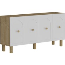 Demonte Home Mobilya Notredh (KB150) Bohem Konsol Safir Meşe-Beyaz
