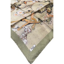 Badem Ağacı Twill Ipek Eşarp