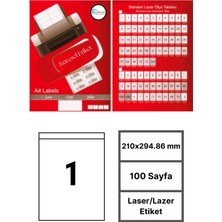 Küresel Etiket 210x294.86mm Lazer Etiket | 1 Paket | 100 Sayfa | No: 1 | Ofis, Ambalaj, Etiketleme | Yapışkanlı