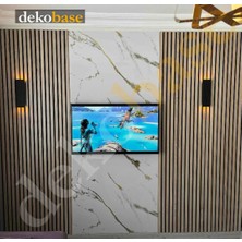 Dekobase 40X240 cm Meşe Renk Akustik Ahşap Duvar Paneli