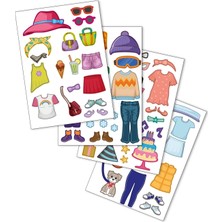 Oksijen Oyuncak Bitmeyen Tükenmeyen Elbise Giydirme Temalı Tak Çıkar Sticker Boyama Kitabı Eğlenerek Öğren Boya ve Keşfet