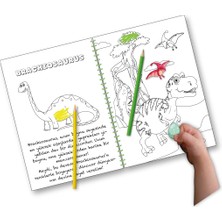 Oksijen Oyuncak Bitmeyen Tükenmeyen Dinazor Temalı Sticker Boyama Kitabı Eğlenerek Öğren Boya ve Keşfet