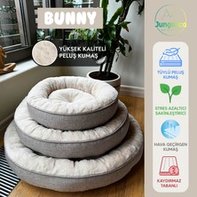 Jungolica Pet Products Bunny, Donut Şeklinde, Yüksek Kaliteli Peluş Kumaşlı, Yıkanabilir Kedi ve Köpek Yatağı