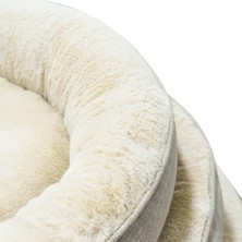 Jungolica Pet Products Bunny, Donut Şeklinde, Yüksek Kaliteli Peluş Kumaşlı, Yıkanabilir Kedi ve Köpek Yatağı