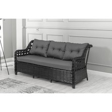 Btk Concept Datça Rattan Bahçe Mobilyası 3+1+1 Antrasit/masalı