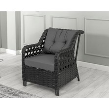 Btk Concept Datça Rattan Bahçe Mobilyası 3+1+1 Antrasit/masalı