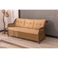 Btk Concept Datça Rattan Bahçe Mobilyası 3+1+1 Kahverengi/masalı
