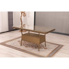 Btk Concept Datça Rattan Bahçe Mobilyası 3+1+1 Kahverengi/masalı