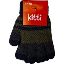 Kitti Spteks Kitti 3-6 Yaş Erkek Çocuk Lacivert Anaokulu Kışlık Örme Eldiven
