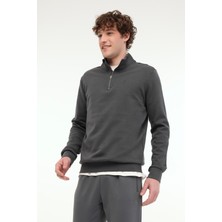 Lumberjack MB BS47 Hzıp Sw 5fx Antrasit Erkek Sweatshirt