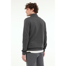 Lumberjack MB BS47 Hzıp Sw 5fx Antrasit Erkek Sweatshirt