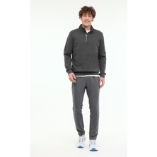 Lumberjack MB BS47 Hzıp Sw 5fx Antrasit Erkek Sweatshirt