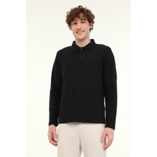 Lumberjack MB Ukol Polo 5fx Siyah Erkek Uzun Kol T-Shirt