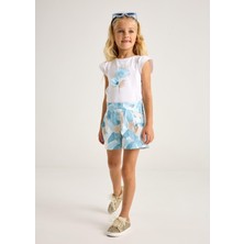 Mayoral Kız Çocuk Baskılı Şort Mavi