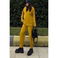 New Laviva Kadın Hardal Scuba Eşofman Altı