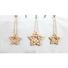 Dekoratif Ahşap Boncuklu Yıldız 3'lü Set