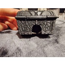 Hava Pompası Ile Kapağı Açılıp Kapanan Hazine Kutusu Akvaryum Dekorasyonu