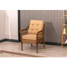 Btk Concept Milas 2'li Bahçe ve Balkon Takımı Kahverengi 2+1+1 Masalı