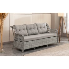 Btk Concept Datça Rattan Bahçe Mobilyası 3+1+1 Açık Gri/masalı