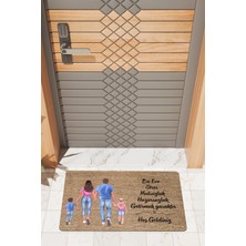 Rug Mood Modern Dijtal Baskı Aile Temalı Strs Yasak Dış Kapı Önü Paspası