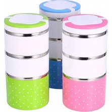 Ozcmax Yemek Termosu 3lü Tutacaklı Sefer Tası Hiper 3 Katlı Yemek Termos