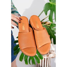 Kadın Hakiki Deri Taba Zım Ortopedik Terlik