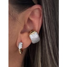Bijux By Mrv Özel Seri Taşlı Kalın Halka Earcuff (Kıkırdak Küpesi)