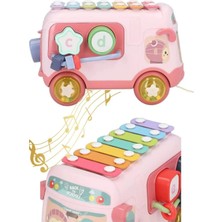 Eğitici Bul Tak Işıklı ve Müzikli Otobüs Ince Motor Kas Geliştirme Beyin Zihin Gelişimi (17X35X18CM)