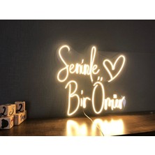 Seninle Bir Ömür Yazılı Neon LED Yazı Pano