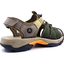Humtto HM710445A Burnu Kapalı Bej Haki Yeşil Erkek Outdoor Trekking Spor Sandalet