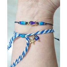 Funny Takı Varisit ve Hematit Doğaltaşlı Balık Bileklik Nazar Boncuklu Marteniçka Bileklik