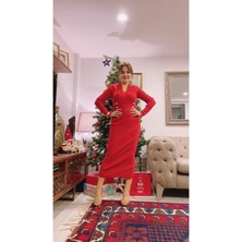 Kırmızı Triko Elbise