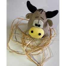 Hobby City Siyah Boynuzlu Boğa, Kahverengi, Amigurumi