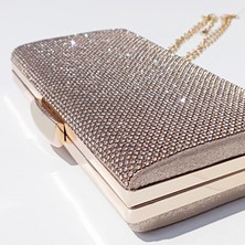 Şarra Gossi Gold Abiye Çanta Altın Gece Çantası