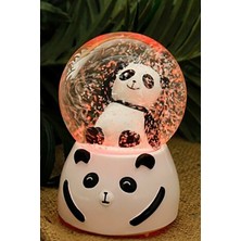 3D Sevimli Panda Orta Boy Işıklı Panda Temalı Kar Küresi Işıklı Panda Temalı Kar Küresi
