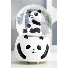 Orta Boy Müzikli ve Işıklı Panda Temalı Kar Küresi