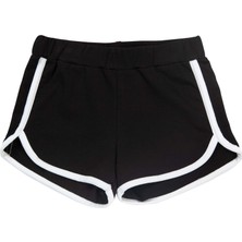 Lovetti Siyah Kız Çocuk Iki Iplik Renkli Biyeli Şort