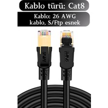 MN6 M110XF Cat8 Kablo/5 METRE/40GBPS-2000MHZ-26 Awg-S/ftp-Cat8 Ethernet Kablosu